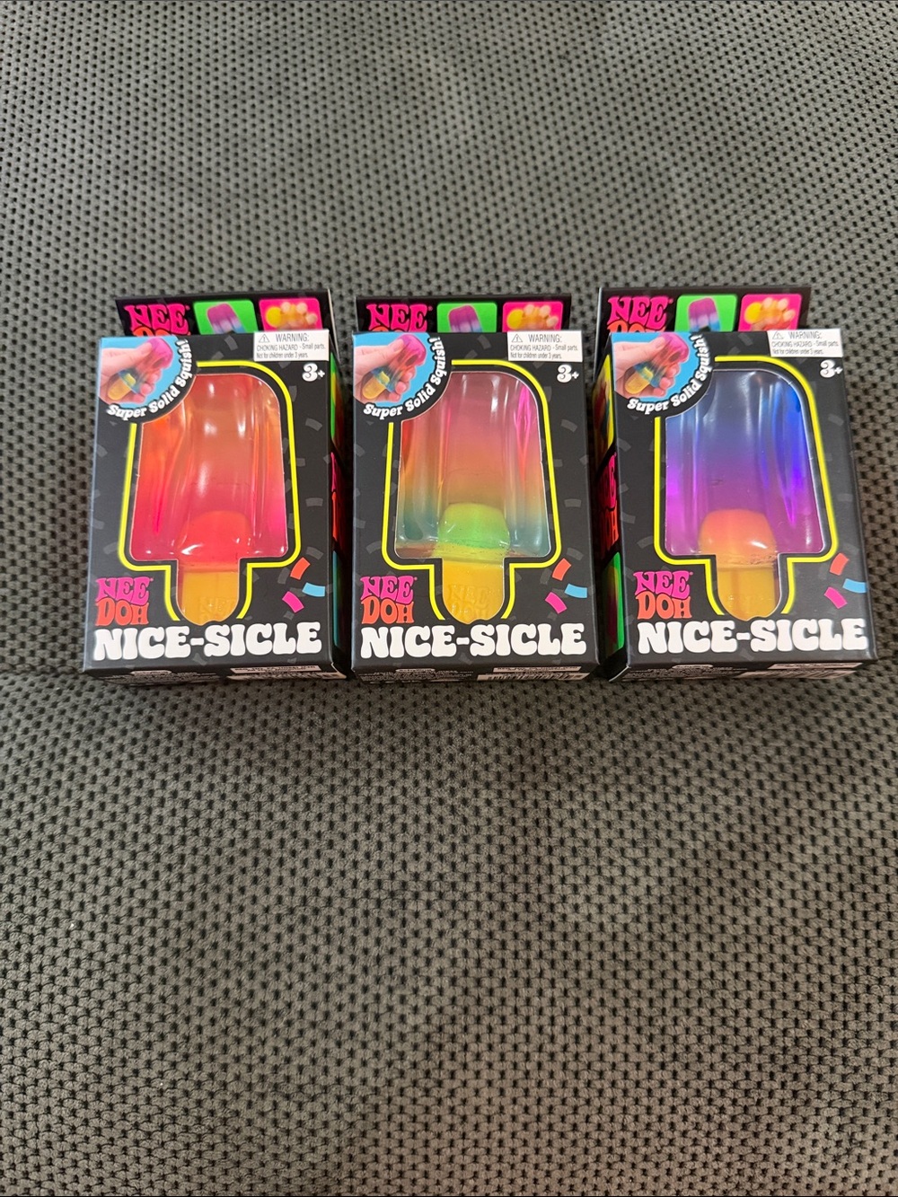 Official Schylling NEEDOH Nice-Sicle Rainbow Popsicle fidget squishes